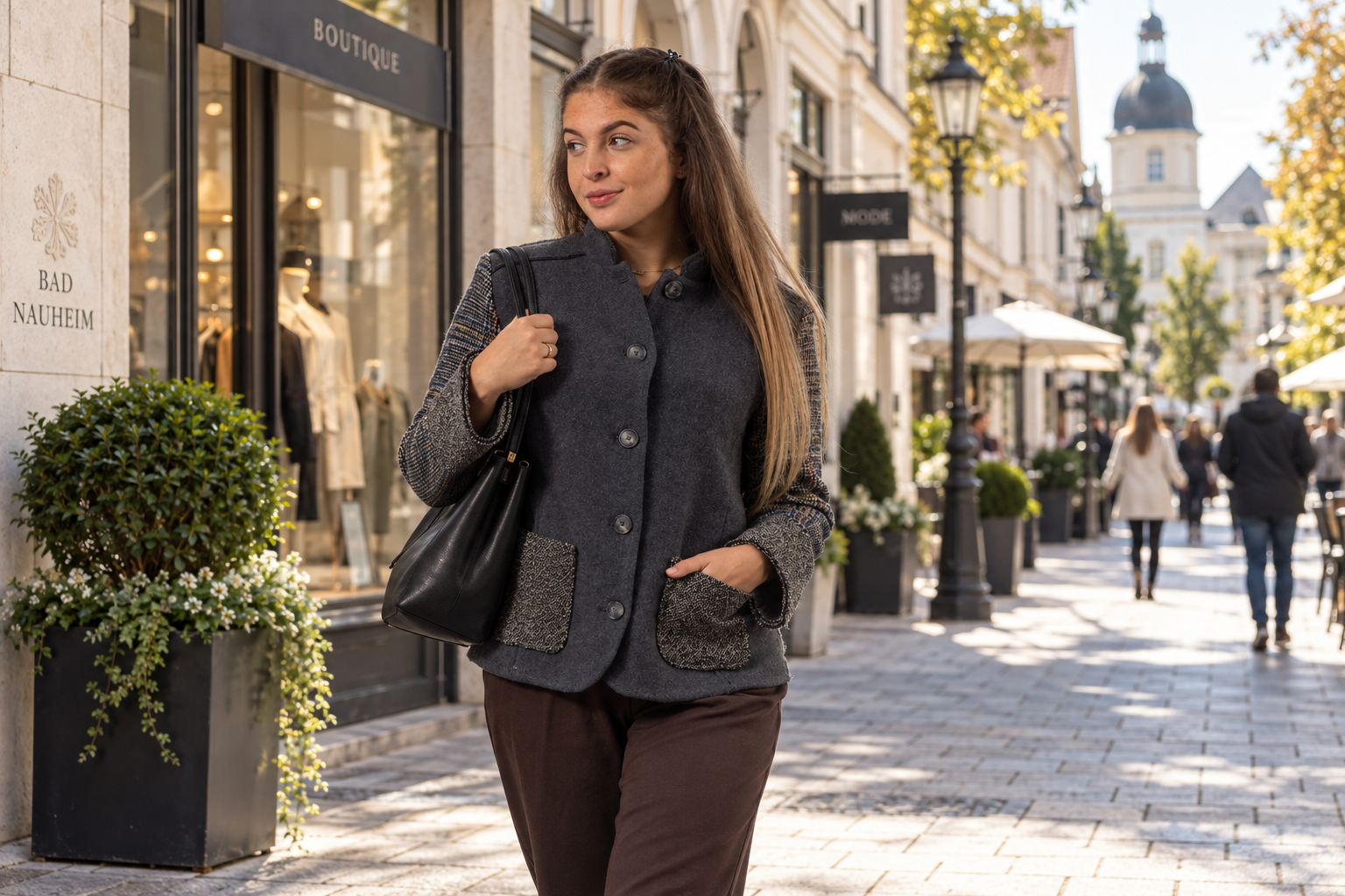 Bad Nauheim Streetstyle - College Jacke mit Stehkragen