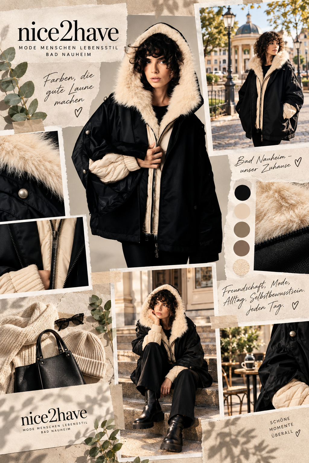 Moodboard - Inspiration für Oversized Parka mit Fellkapuze