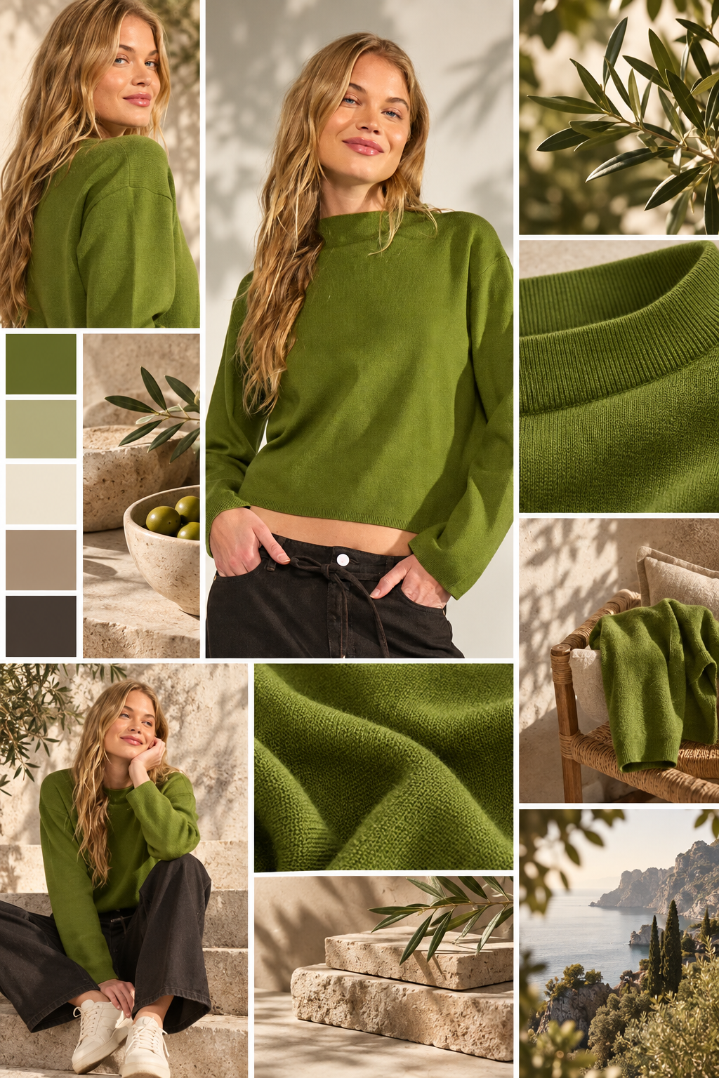 Moodboard - Inspiration für Kastiger kurzgeschnittener Langarmpullover