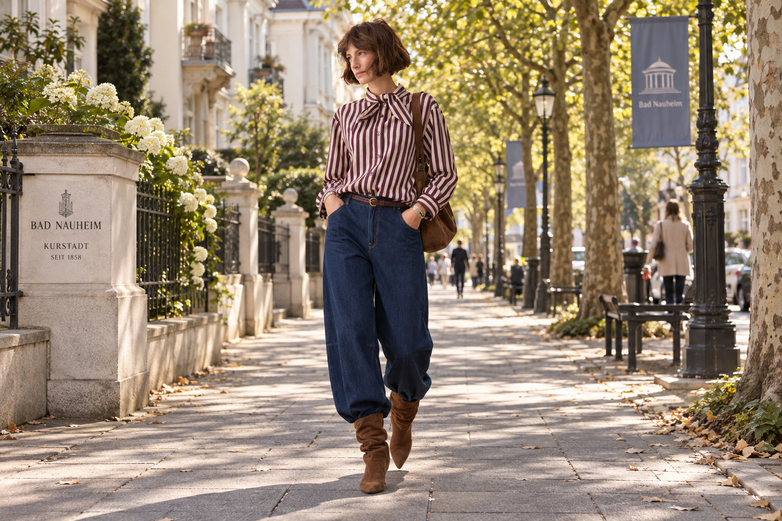 Bad Nauheim Streetstyle - Blockstreifen Bluse mit Schluppe relaxed fit