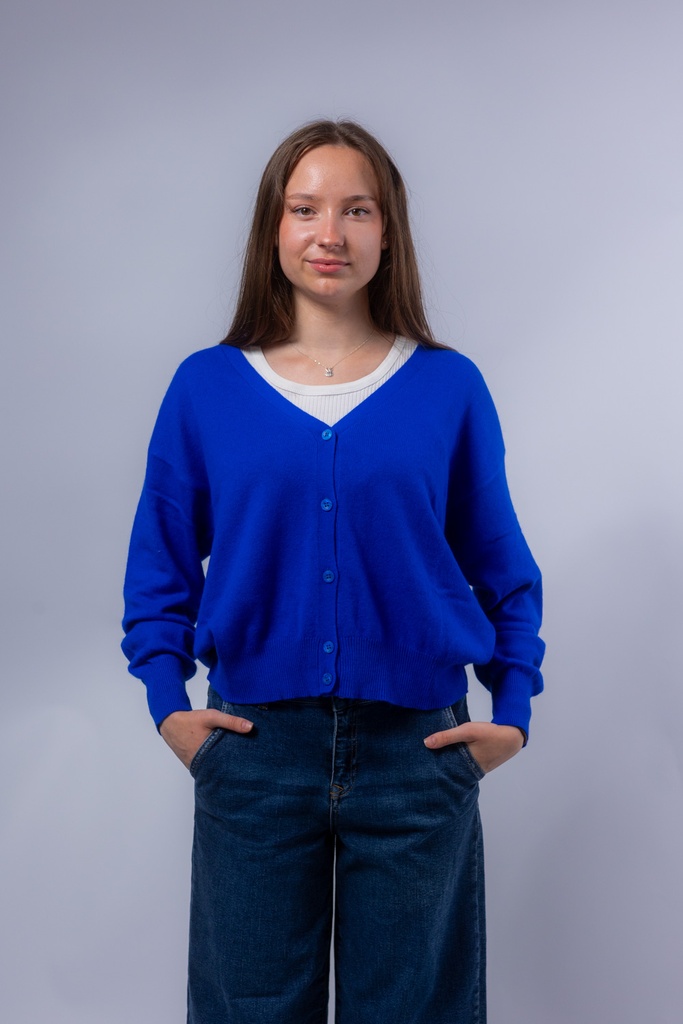 [P3518_KN2304_BL-S] Cardigan ASPEN (Blau, S)