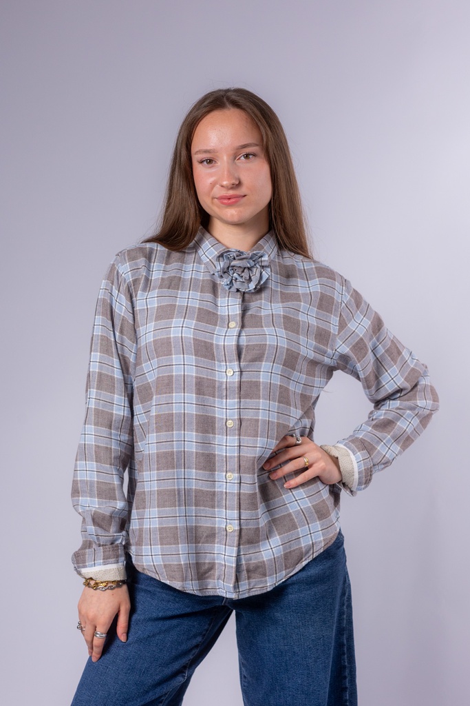 [P3529_10002_KA-34] Karierte Bluse LARA (34)