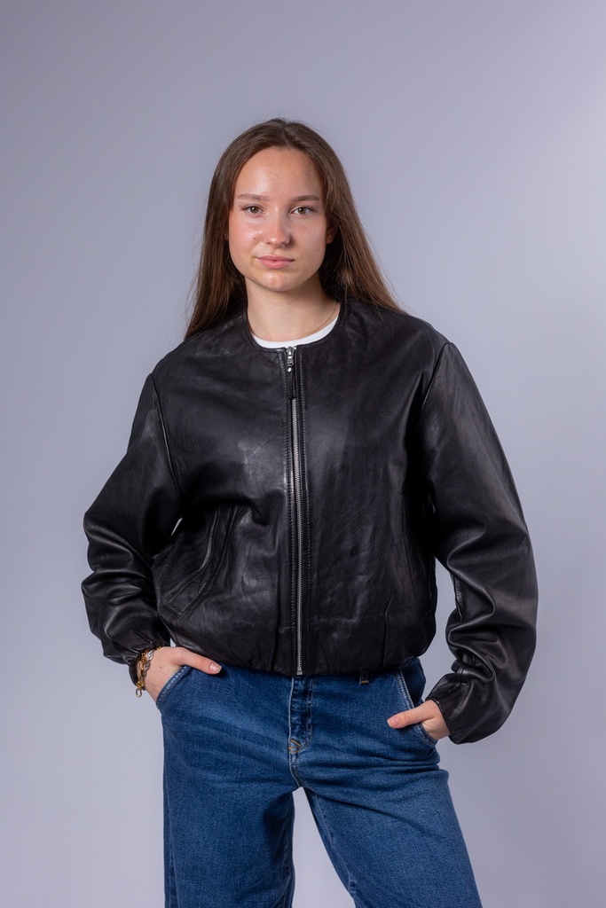 [P3532_3250_SW-XS] Lederjacke Eliana (Schwarz, XS)